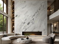 Dalles de marbre blanc bleu clair pour vanités de salle de bain sur mesure, plans de travail d'îlots de cuisine, revêtements de sol d'hôtels, buffets et baignoires autoportantes