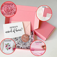 Boîte Cadeau en Carton Ondulé Rose Imprimé sur Mesure avec Logo pour Emballage Cosmétique, Perruque, Courrier et Expédition