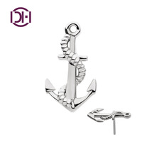 14Kt Jaune Or Sans Fil Ancre Top Labret CZ Haute Polonais Piercing Bijoux Petit Cartilage Stud Langue Nez Accessoire