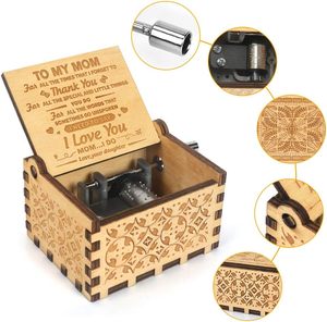 Caja Musical de Madera Pequeña con Manivela, 'Eres Mi Sol', Regalo Musical para Mamá de la Parte de su Hija, para el Día de la Madre, Cumpleaños, Navidad - Product Image 4