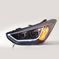 Ensemble de phares pour Santa Fe IX45 2013-2016 LHD/RHD, lumière laser modifiée, sourcil lumineux DRL, lentille de projecteur à double faisceau, 12V 60W