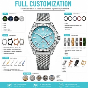 Orologio Meccanico Automatico <span class=keywords><strong>di</strong></span> Lusso OEM per Uomo con Cinturino a Maglia e Quadrante Blu-Oro-Sabbia - Product Image 2