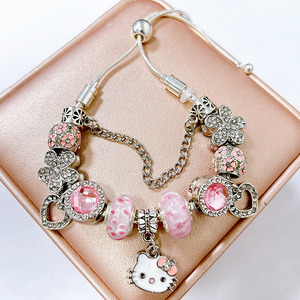 Pan Serie Macropore Legering Diy <span class=keywords><strong>String</strong></span> Ornament Armband Saffier Blauwe Armband - Product Image 5