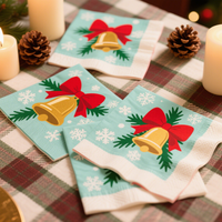 Serviettes de Noël personnalisées 2026 avec logo, boîte de mouchoirs jetables avec impression fantaisie pour la décoration de table et les serviettes de cocktail