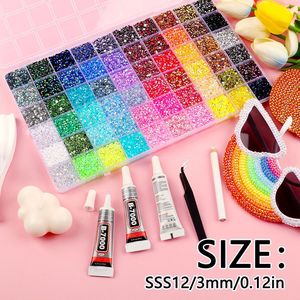 ชุดเรซิ่นเจลลี่ตกแต่งเล็บขนาดใหญ่ 24 28 40 48 60 สี คริสตัลผสมแบบหลังแบน ไม่ต้องใช้ความร้อน DIY สำหรับตกแต่งเล็บแบบ 3 มิติ - Product Image 3