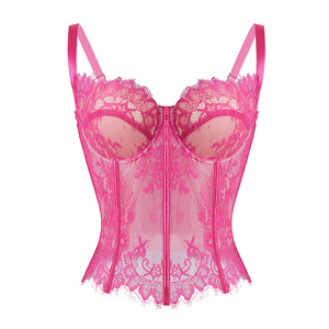 Nuevo Top Corsé de Encaje Sexy 2026 para Usar <span class=keywords><strong>como</strong></span> Prenda Exterior - Estilo Puro y Atractivo, Top sin Tirantes con Varillas, Estilo Corsé, Friperie - Product Image 4