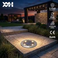 Lampe solaire encastrée IP67 étanche, ronde, en aluminium, alimentée par l'énergie solaire, pour l'éclairage des allées de jardin et des paysages