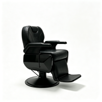 Fauteuil de Barbier Professionnel Personnalisable et Durable - Chaise Inclinable Traditionnelle pour Salon avec Pompe Hydraulique en Cuir PVC et Structure en Fer pour Salon de Coiffure