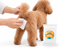 12 lingettes humides pour animaux de compagnie (chiens et chats), non parfumées, pour le nettoyage post-urine et l'hygiène post-rectale, pack de voyage portable, vente en gros