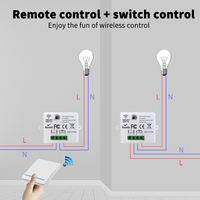 Interrupteur intelligent WiFi SIXWGH Mini, série autocollante, contrôle sans fil 100m, 10A, étanche, sans fil neutre, fiable pour la maison, le bureau et l'hôtel
