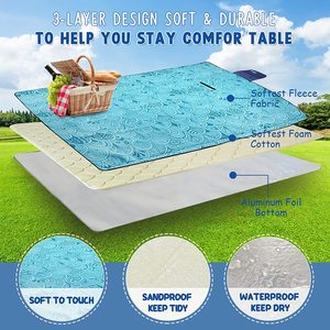 Mantas grandes para pícnic, 3 capas, impermeables, plegables, para acampar al aire libre, para <span class=keywords><strong>Parque</strong></span> de playa - Product Image 2