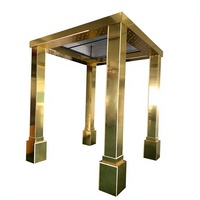Arche de mariage personnalisée en acrylique miroir doré, support d'arche carré en PVC pour colonne, pour la décoration de scène de banquet d'hôtel