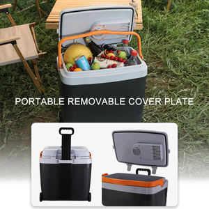 Glacière électrique portable 28L 12V à semi-conducteurs 110V 220V AC DC en PP et mousse PU avec roues et poignée pour <span class=keywords><strong>camping</strong></span>, boissons, voiture et maison - Product Image 5