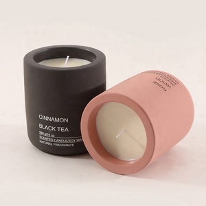 Nordic gifts scented candle vessels cement concrete candle jar concrete jars for candles