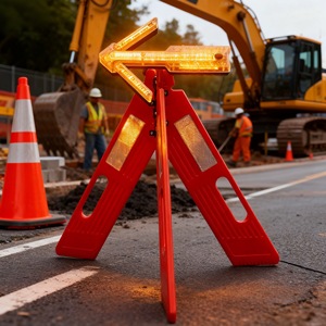 12W 64Pcs LED Giao Thông Có Thể Gập Lại Mũi Tên Ánh Sáng Đường An Toàn Cảnh Báo Ánh Sáng Có Thể Sạc Lại Không Thấm Nước LED Hình Nón Ánh Sáng - Product Image 1