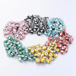 Bracelets en acier inoxydable couleur argent, collier chaîne œil porte-bonheur pour femme, plusieurs couleurs personnalisables - Product Image 1