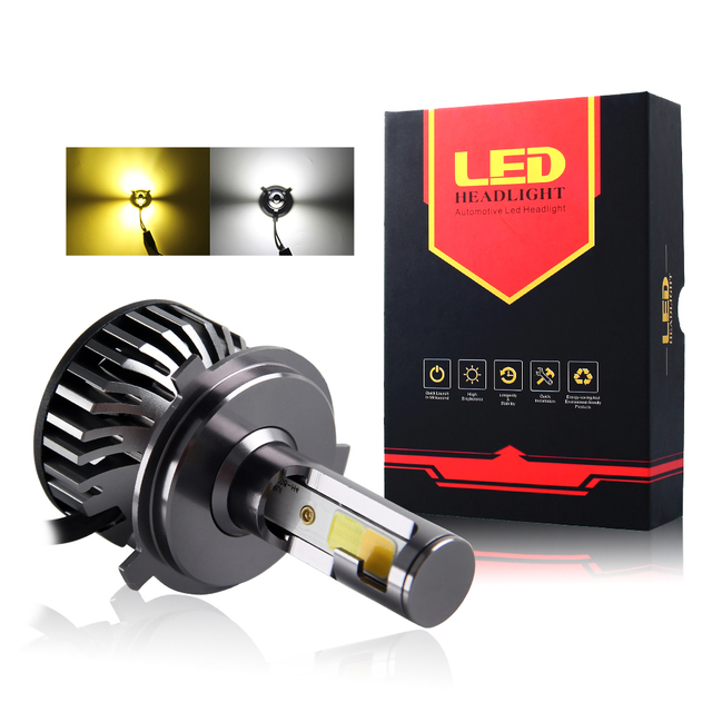 8000lm Canbus Bulb Kit 9006 H13000K 6500K Led Dual Color Fog Lamp 12V H11 H4 H7 Car Led Motorcycle Headlights
