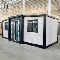 Villa conteneur pliable de luxe prête à l'emploi, 2-3 chambres, 20ft 40ft, taille standard, panneaux sandwich en acier, salon