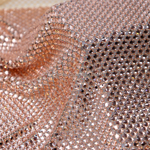 N015 Tela de <span class=keywords><strong>malla</strong></span> elástica con pedrería negra y brillantina para vestidos de fiesta al por mayor - Product Image 2