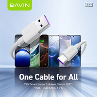 BAVIN Vente en gros CB393 6A Type c Charge super rapide Charge entièrement compatible Données Câble USB pour tous les téléphones mobiles