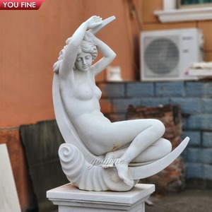 Statues de demoiselles d'honneur en <span class=keywords><strong>marbre</strong></span> sculptées à la main grandeur nature YOUFINE, art classique pour villa, décoration extérieure - Product Image 5