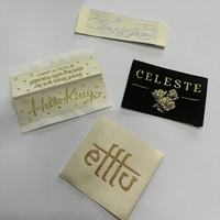 Personnalisé Original De Luxe Argent Mode Tissé Vêtements Cou Étiquette Pas Cher Prix Logo Entièrement Tissé Étiquettes pour Femme Jupe