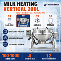 Exportateur Cuve à Double Paroi 200L Inox Alimentaire Modèle Fixe Répartition Uniforme de la Chaleur pour Yaourt Ébullition