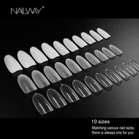 Faux-ongles ovales longs, artificiels, pour Salon, manucure, blanc, naturel, produit professionnel, couverture complète, 100 pièces