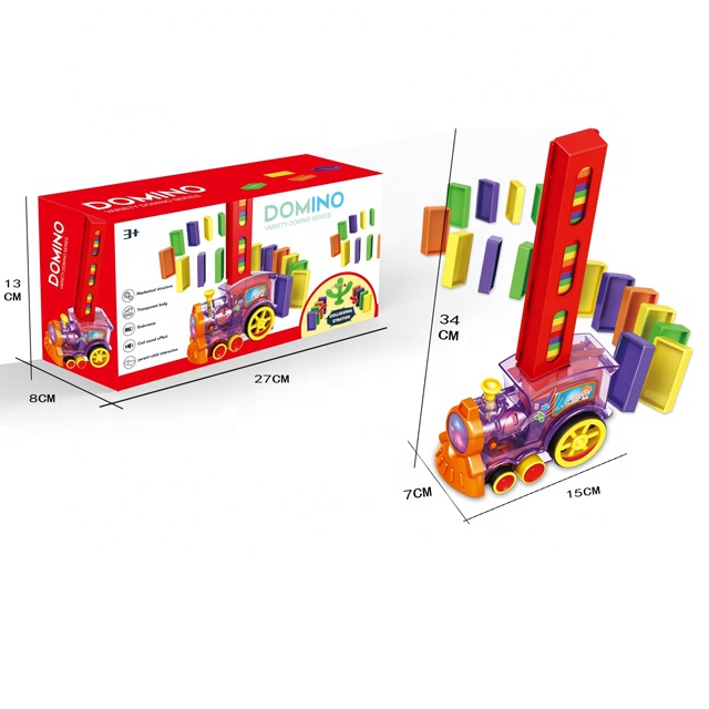 Детские игрушки с мультяшным поездом, подарки для детей, электрическая игрушка-домино