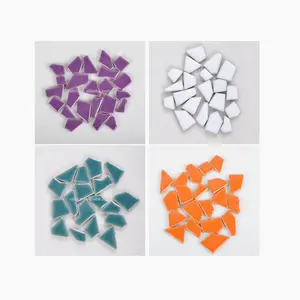 Irregular ceramic mosaic tiles for crafts glazed irregular chip size ceramic tile mosaic