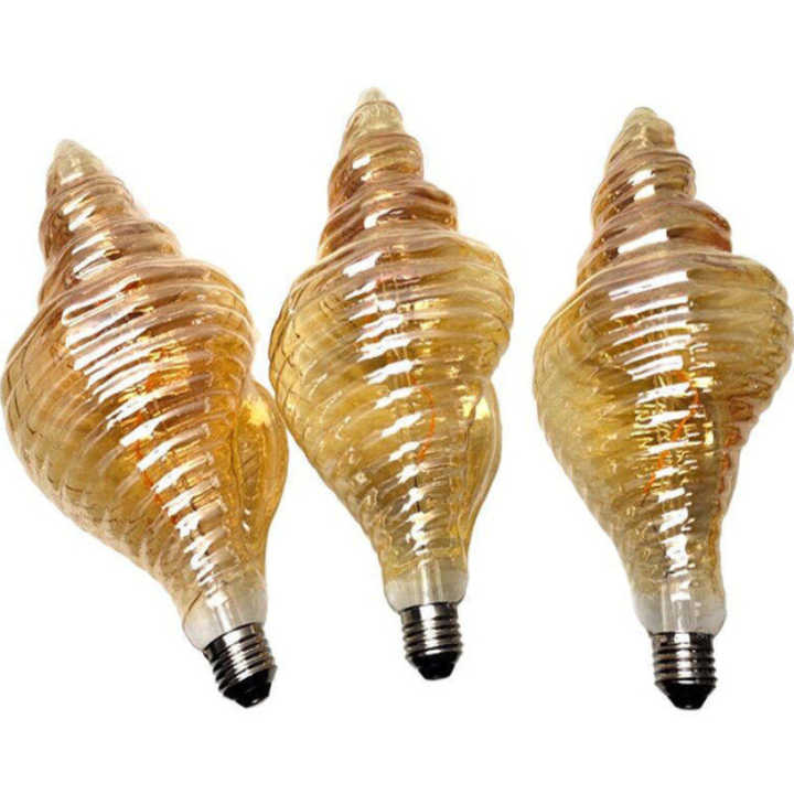 Antique Vintage Style LED Glass Bulb Lamps Sea Snail Lampshade with Festive Christmas Decorative Lighting Incandescent Bulbs