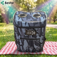 Sac à dos isotherme personnalisé pour 20 ou 30 canettes avec haut-parleurs Bluetooth pour pique-nique et voyages