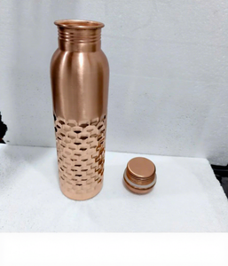 Luxury Hammered <b>Copper</b> <b>Drinking</b> <b>Bottle</b> Handmade Metal Water Container for Home Office and Gift Giving - Product Image 4