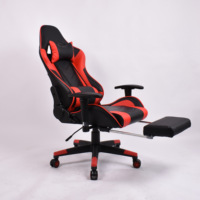 Silla de Oficina Ergonómica con Respaldo y Asiento Acolchados, Silla de Juego para PC Cómoda con Reposapiés