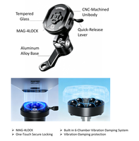 Support de téléphone magnétique anti-vibration CNC Kewig pour moto, fixation rapide sur rétroviseur de moto avec 4 verrous