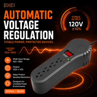 Vente en gros usine – Régulateur de tension automatique 120V 500VA 300W avec multiprise 4 prises et ports RJ45 RJ11