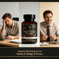 OEM ODM Vente en gros 10000mg Maca Panax Ginseng Capsules végétariennes 60 Capsules Maca Noire Rouge Jaune Tribulus Ashwagandha Complément Alimentaire