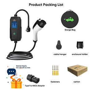   Chargeur portable pour véhicule électrique Tesla NACS 3,5 kW, certifié ETL et CSA, avec adaptateur J1772 inclus, double tension, pour <span class=keywords><strong>garage</strong></span> - Product Image 6