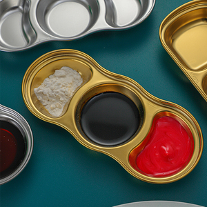 Hàn Quốc 304 thép không gỉ hình chữ nhật Nước Sốt món ăn kim loại nước sốt container nước tương món ăn Bộ đồ ăn BBQ nhà hàng bên nhà - Product Image 5