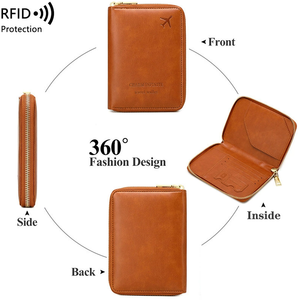 New Arrival <b>RFID</b> Blocking PU Leather Passport Case Holder Cover Bag Travel Passport Holder <b>Wallet</b> - Product Image 3