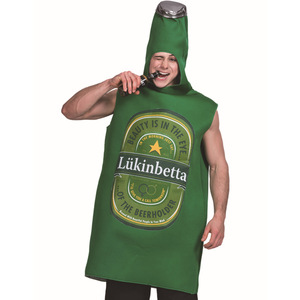 Costume de bouteille de bière Lkinbetta pour adulte unisexe, tenue de cosplay pour fête d'Halloween, vert - Product Image 5