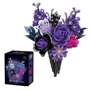 KK20008 nuova rosa viola grazia <span class=keywords><strong>Botanica</strong></span> artificiale decorazione giocattoli modello regali per fidanzata compleanno blocchi - Product Image 1