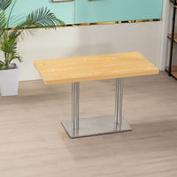 Tables et chaises de restaurant commercial, cantines, petites tables rondes et carrées, tables simples