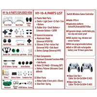 Manette de jeu sans fil BT avec double moteur de vibration, bouton Turbo, lumières LED, boutons programmables pour PC Gaming