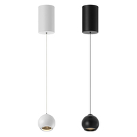Projecteur COB moderne, luminaire suspendu à LED monté en surface, zoom réglable librement extensible pour comptoir de restaurant, salle à manger
