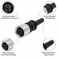 Connecteur étanche IP68 M12 mâle/femelle à 2, 3, 4 ou 5 broches avec verrouillage par vis, courant nominal 5A, pour éclairage LED extérieur et aménagement paysager