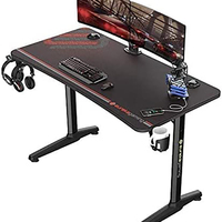 Bureau de jeu ergonomique moderne personnalisé en métal, réglable en hauteur, avec éclairage LED, en acier inoxydable, facile à assembler