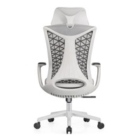 Chaise ergonomique de bureau à domicile de luxe moderne avec appui-tête chaise de personnel pivotante en tissu vente directe d'usine