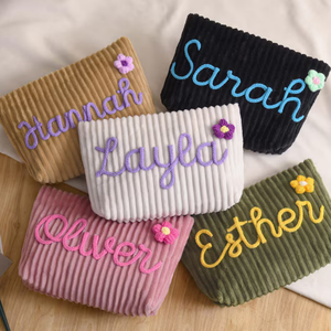 Uionen Personalized Custom-made Wool Name Cosmetic Bag for Portable <b>Toiletry</b> <b>Storage</b> and Travel/duty-free Use - Product Image 2
