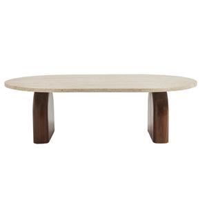 ट्रेवर्टिन संगमरमर तालिका शीर्ष के साथ नया डिजाइन राउंड कॉफी टेबल - Product Image 3